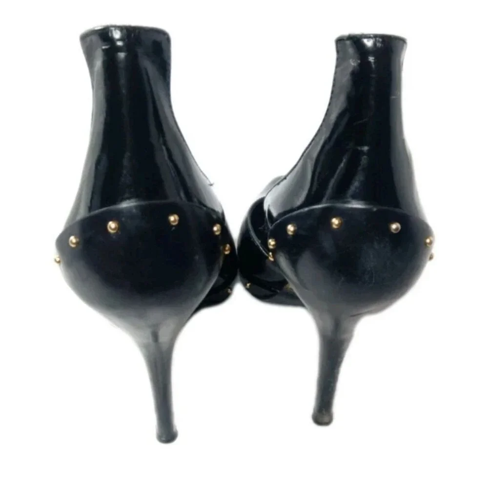 Gucci Black Leather Studded D’Orsay Pumps Size 8 B Shoes Heels